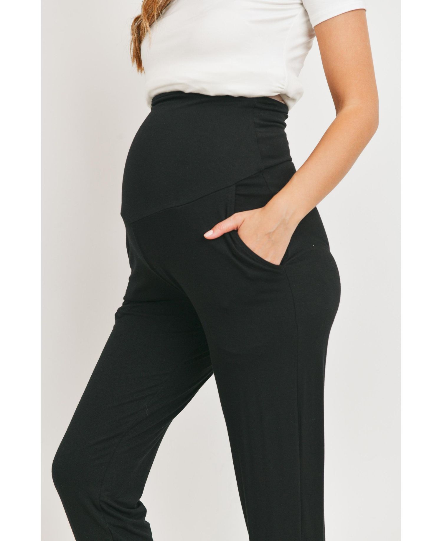 Women's Over-the-Belly Relaxed Fit Maternity Joggers with Pockets