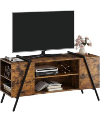 TV Stand, Mid-Century Modern Console, Adjustable Shelf, Cable Management, Metal Legs