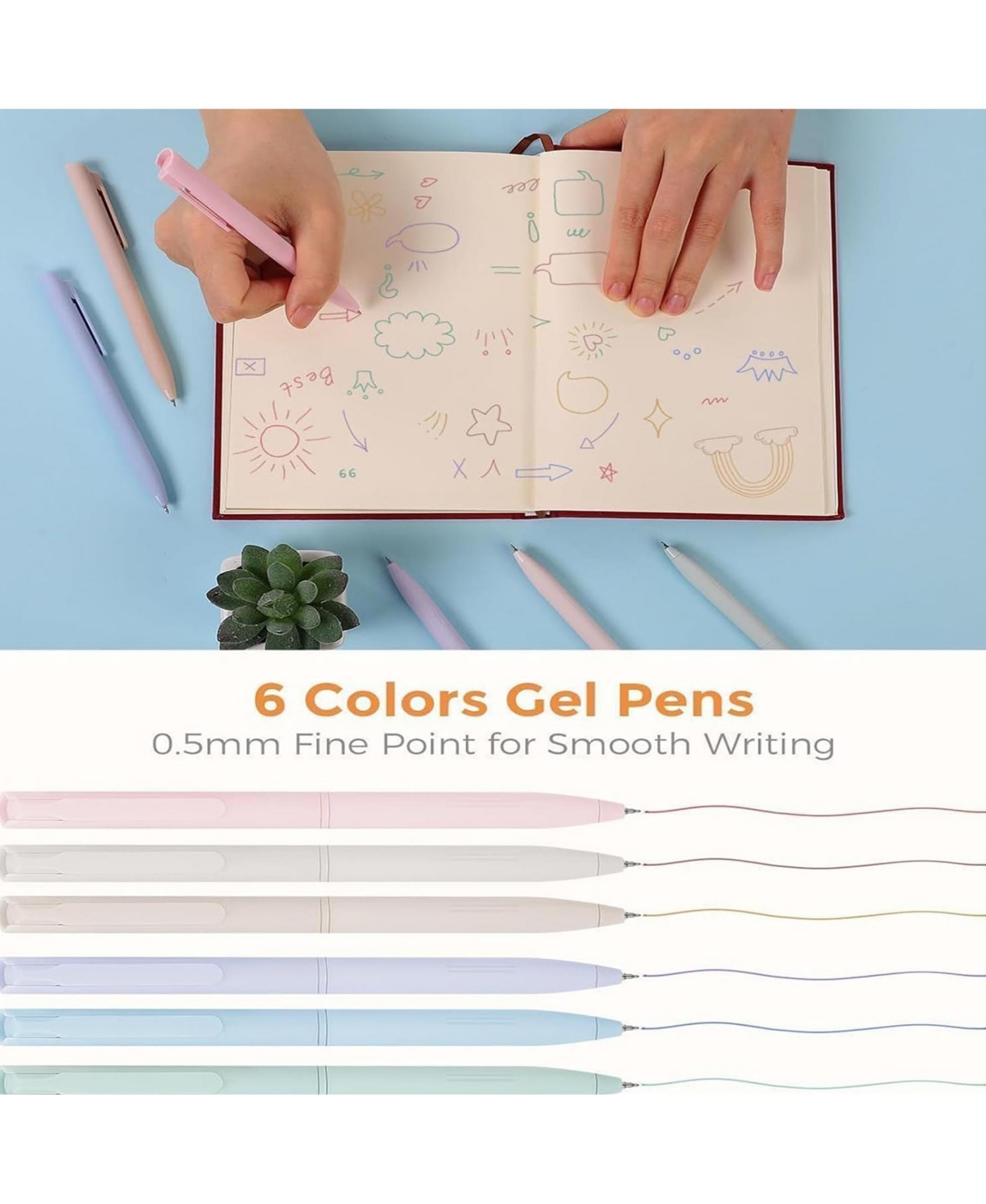 Htutwoo 44 Pcs School Supplies with Highlighters, Erasers, Pencil Case, Pad Sticky Notes, Mechanical Pencils