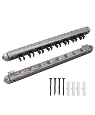 GSE Games and Sports Expert Piece Wood  Billiard Pool Cue Rack Wall Mounted Holders, Pool Cue Wall Rack Set - Brushed