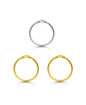 Cubic Zirconia (1/2 ct.t.w) 3-Pc. Set Pave Infinity Design on Polish Band Ring