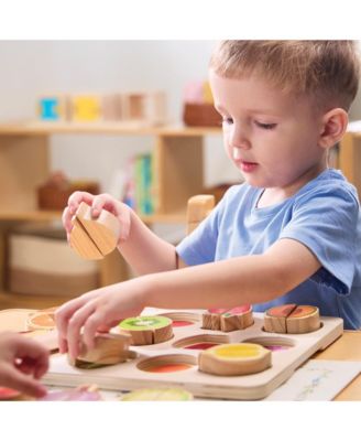 Wooden Slice & Match Fruit & Vegetable Puzzles