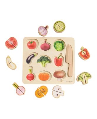 Wooden Slice & Match Fruit & Vegetable Puzzles