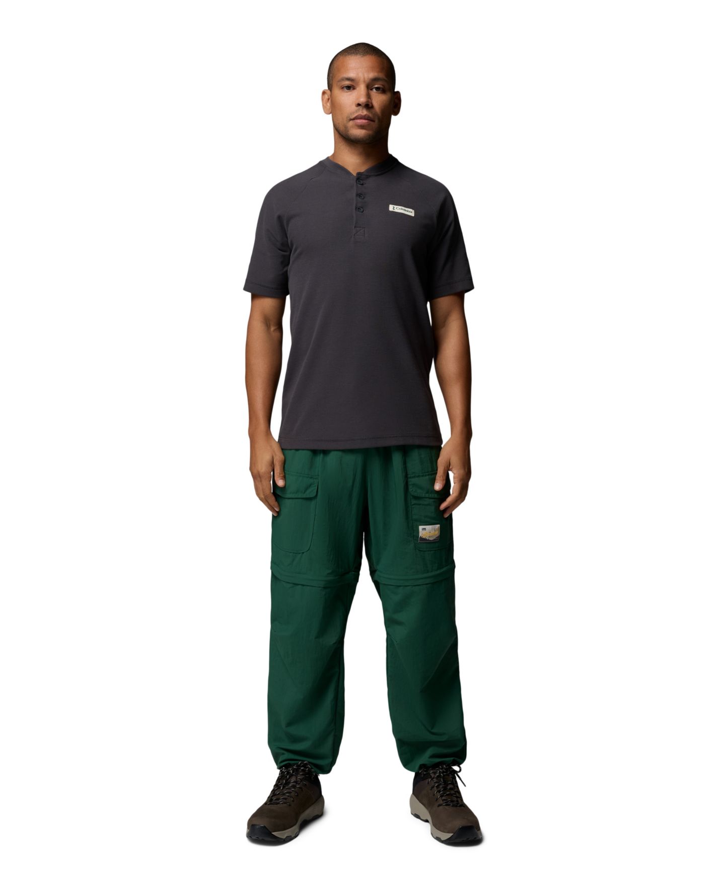 Мужские брюки Columbia Acker Rock Regular-Fit Convertible, цвет: Тёмно-зелёный — фото 2