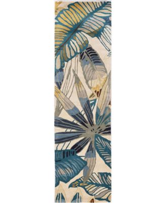 Sparta Nassau 3154 Ivory/Teal 2'6" x 10' Runner Area Rug