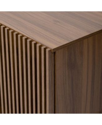 Walnut TV Stand - Sliding Glass Door