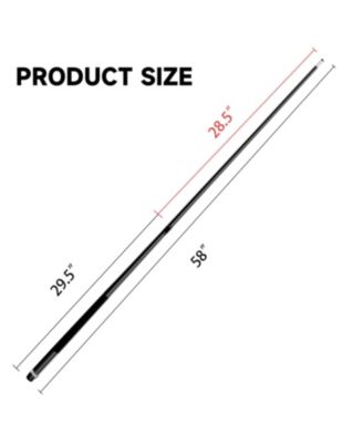 58" 2-Piece Matte Fiberglass Graphite Composite Billiard Pool Cue Stick for Men/Women