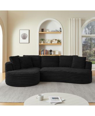 Streamdale Modern Curved L-Shape Luxury Sectional Sofa: Minimalist Comfy Sleeper Couch