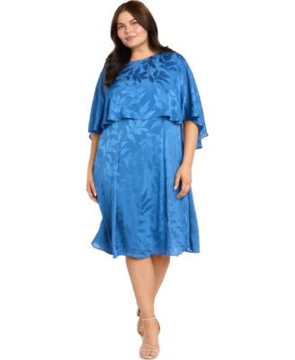 Plus Size Satin Burnout Overlay Dress