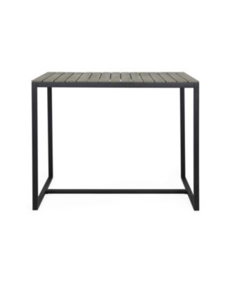 Ernesto Acacia Wood Modern Industrial Outdoor Bar Table