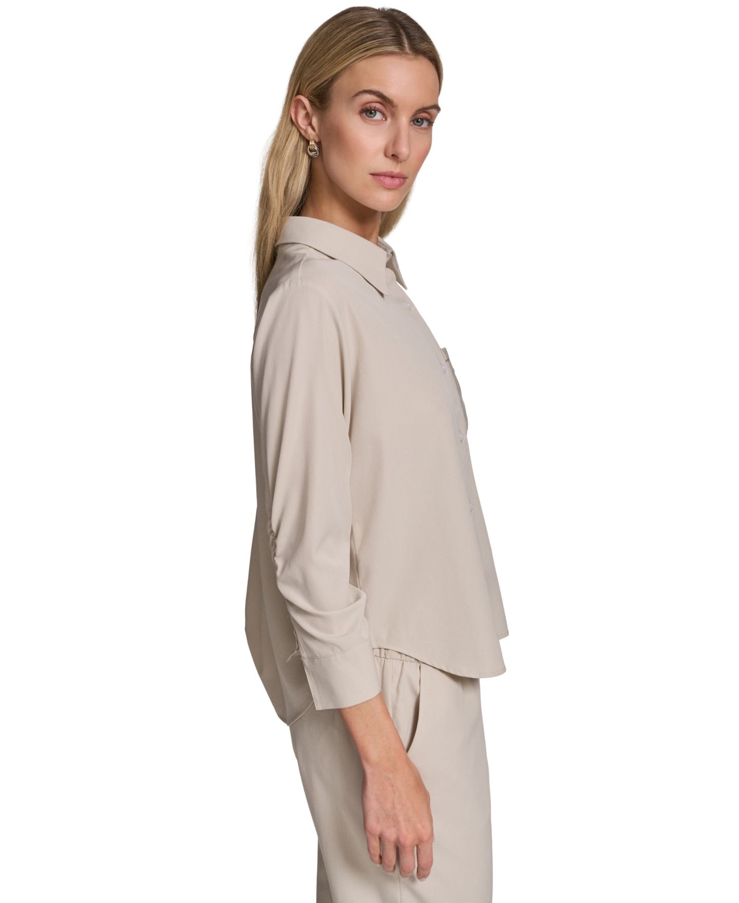 Женская рубашка Calvin Klein Button-Down, цвет: Бежевый — фото 3