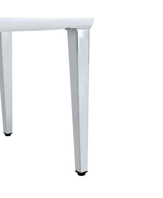 Two PU Dining Chairs with Silver Metal Legs (Set of 2)