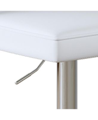 Modern White PU Bar Stool Set - 2-Piece with Trumpet Legs