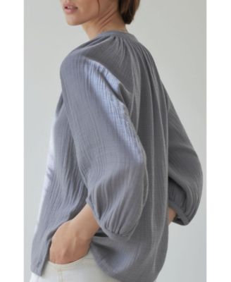 Plus Size Ocean+Main Gauze Top