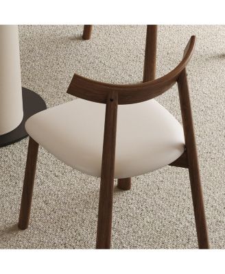 Modern Walnut Dining Chairs with Thick Cushions (Set of 2)