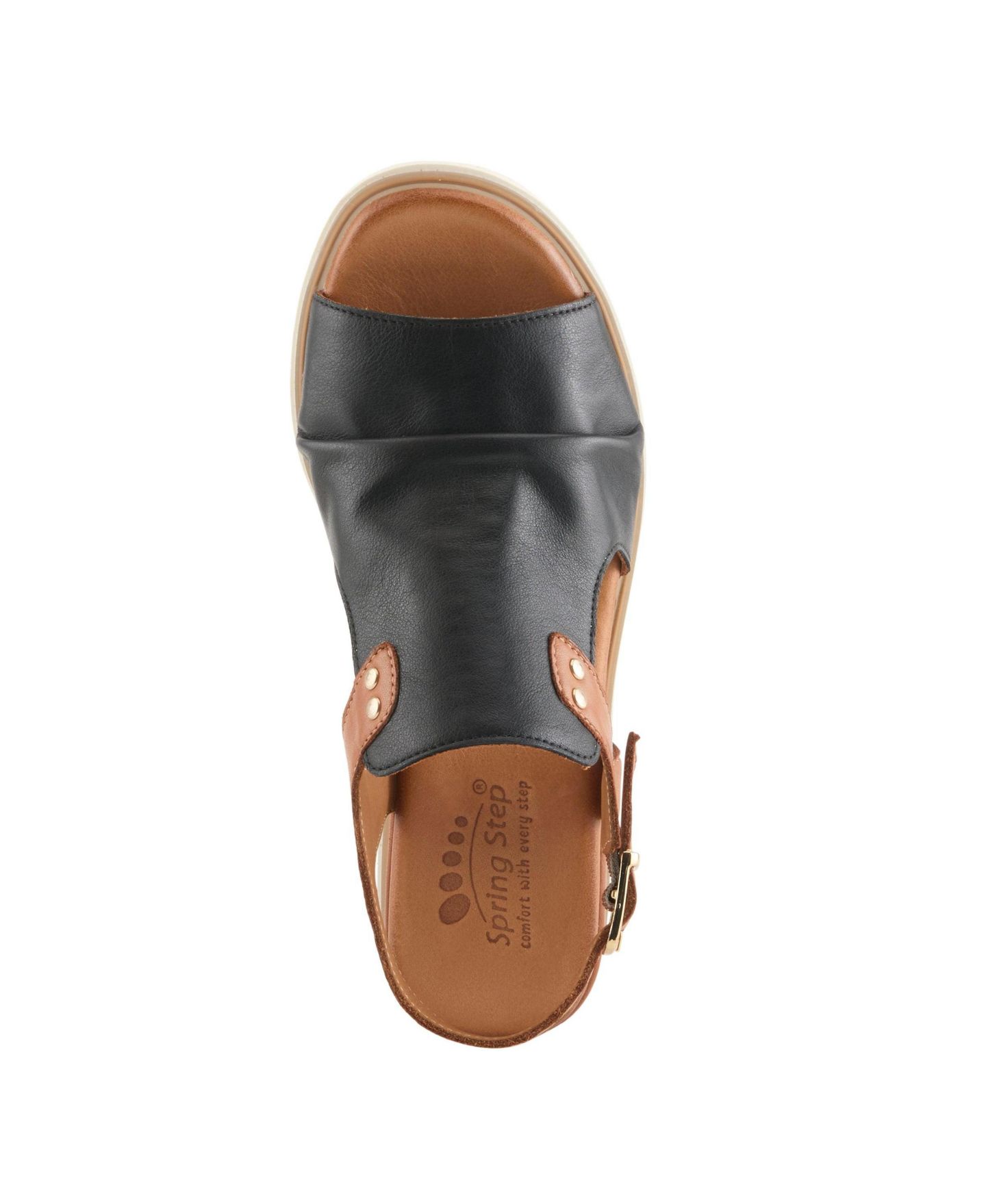 Женские сандалии Spring Step Locals Wedge Sandal with Leather Upper, цвет: Чёрный разноцветный — фото 4