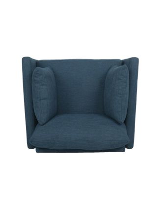 Fabric Club Chair with Birch Wood Legs