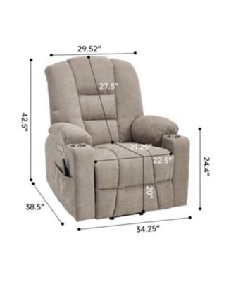 Power Lift Recliner Chair with Massage, Heat, USB Ports, Khaki