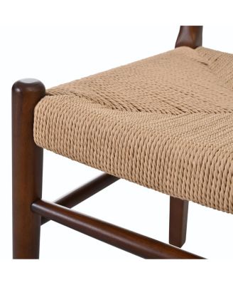 Streamdale Modern Woven Dining Chair with Solid Wood Legs, Set of 2