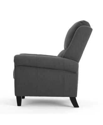 Streamdale Cozy Charcoal Polyester Recliner with Rubber Wood Legs