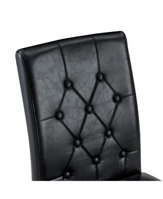 Streamdale Elegant PU Dining Chair with Ergonomic Buckle Backrest