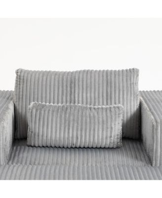 Luxury Corduroy Sofa with Ottoman - Modern & Comfortable