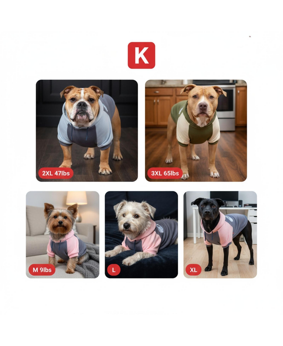 Aronkl Dog Hoodie Stretchy Warm Pet Sweatshirt with Leash Hole Soft Comfort Winter