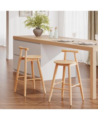  Grove Indoor Rubberwood Barstool, Natural Finished, Set of 2
