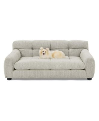 38 Inch Dog Sofa Bed, Green Linen Sofa with Armrest and Backrest for Large and Medium Breeds