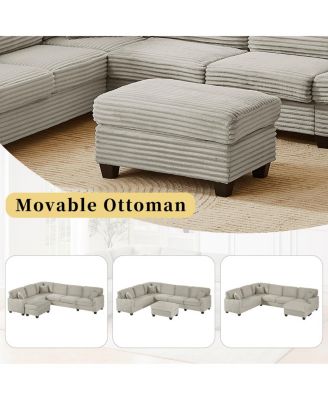 Streamdale U-shaped Sectional Sofa with Ottoman & Storage