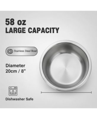 Metal Raised Dog Bowl Stand with Stainless Steel Bowls Non Slip Mat for Medium Large Breeds