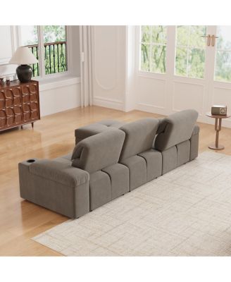 Streamdale Modern L-shaped sectional sofa, 105-inch cloud sofa with adjustable backrest and ottoman