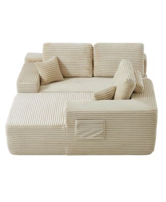 104" Cloud Sectional Sofa with L-Shape Chaise & Side Pockets