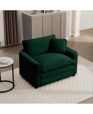 Corduroy Single Chair Sofa With Pillow for Living Room/Bedroom