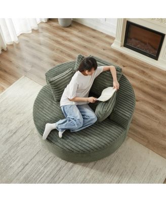 Streamdale Corduroy Sponge Single Sofa, No Assembly Required, Modern Sleeper Chair