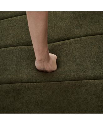 Chenille Curved Sectional Sofa with 4 Pillows