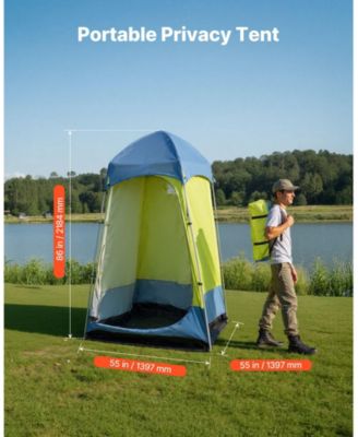 1-Room Camping Shower Tent Privacy Shelter with Stakes and Carry Bag