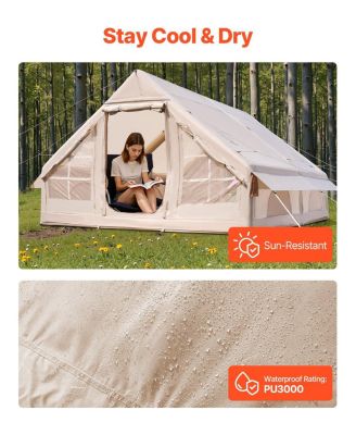 5-8 Person Inflatable Camping Tent with Hand Pump and Stove Jack