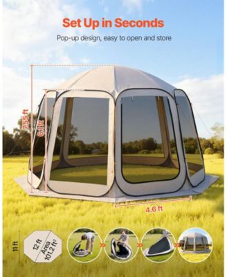 12 x 11 Ft Pop-Up Screen House Tent for 10-12 People