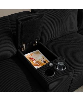 U Shaped Cloud Couch Sectional Sofa, 126" Oversized Comfy Cloud Sofa with Console