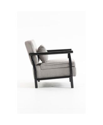 Storage Chair, Mid Century Modern Accent Chair with Wood Frame