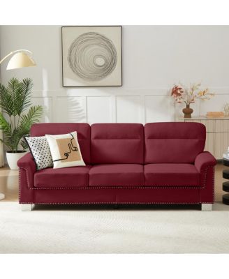  82" Modern Snowfleece 3-Seater Sofa