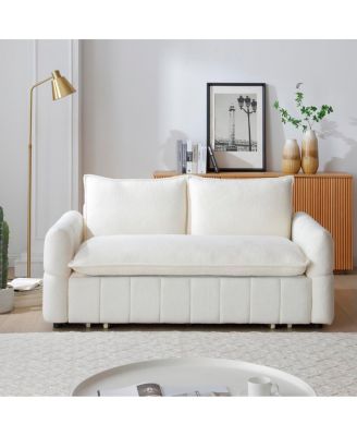 Sleeper Sofa, Sofa Bed - 3-in-1 Pull Out Couch Bed with Teddy Chaise