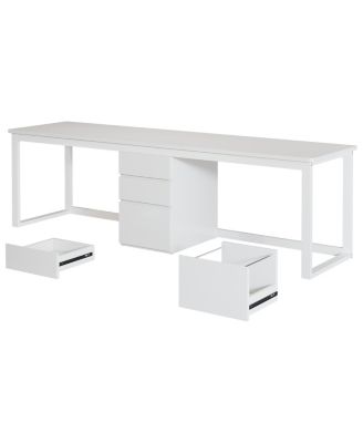 78.7'' 2 Person Computer Desk with 3 Drawers, Extra Long Double Office Desk with Storage, Modern Dual Study Writing Table