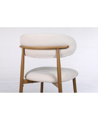 Set of 2 Counter Height Bar Stools, Upholstered Modern Barstools with Metal Legs