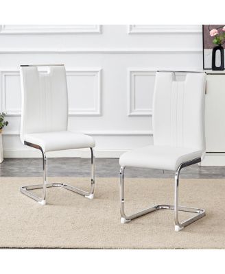 Set of 2 PU bow-shaped chairs