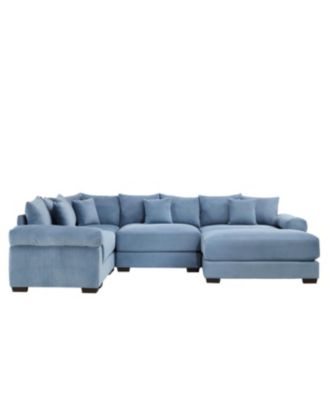 Streamdale Oversized Cloud Modular Sectional Couch with Ottoman, Premium Corduroy