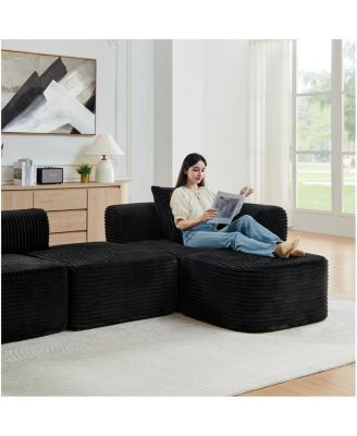 114" Cloud Sectional Couch, L-Shape Chaise, Modular Sofa