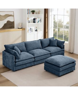  Modular Sectional Sofa, 102" L-Shaped Couch Set with Ottoman