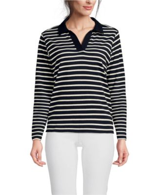 Women's Long Sleeve Mariner Johnny Collar Polo Tops